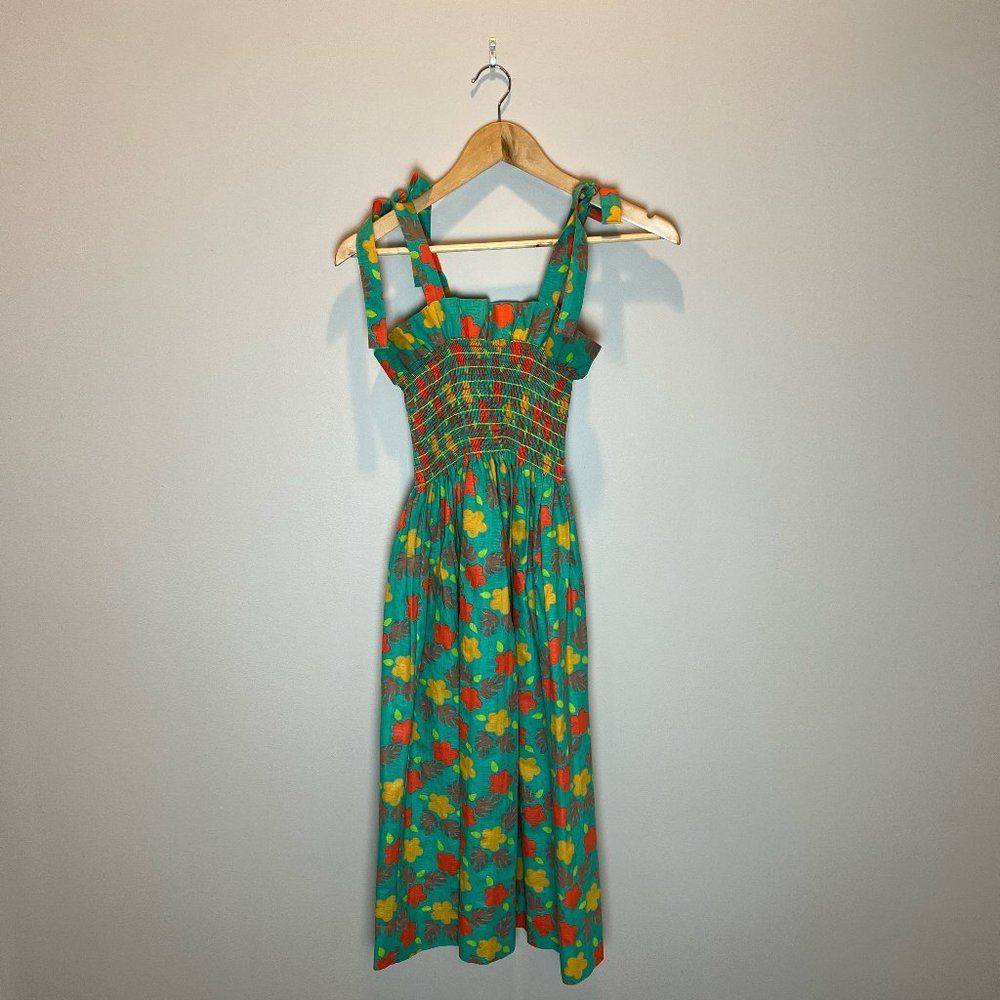 Handmade Vintage Green Floral Dress
